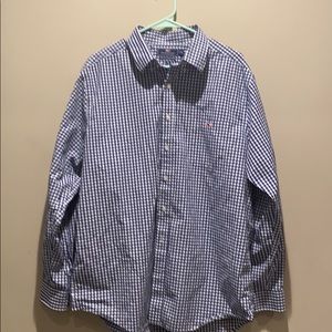 XL Vineyard Vines Navy Blue Checked Dress shirt
